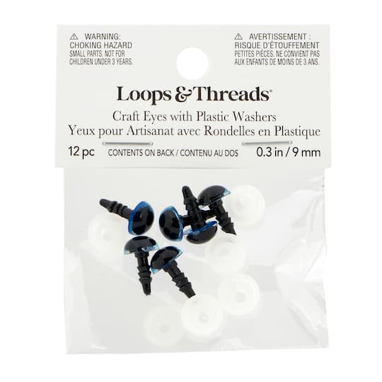 9mm Blue Craft Eyes, 6ct. by Loops & Threads®